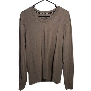 Y2K GUESS Men’s V-Neck Long Sleeve Graphic Crest Shirt Size Large